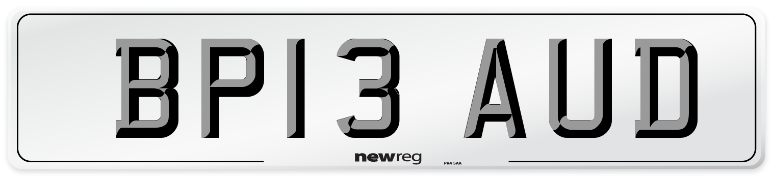 BP13 AUD Number Plate from New Reg